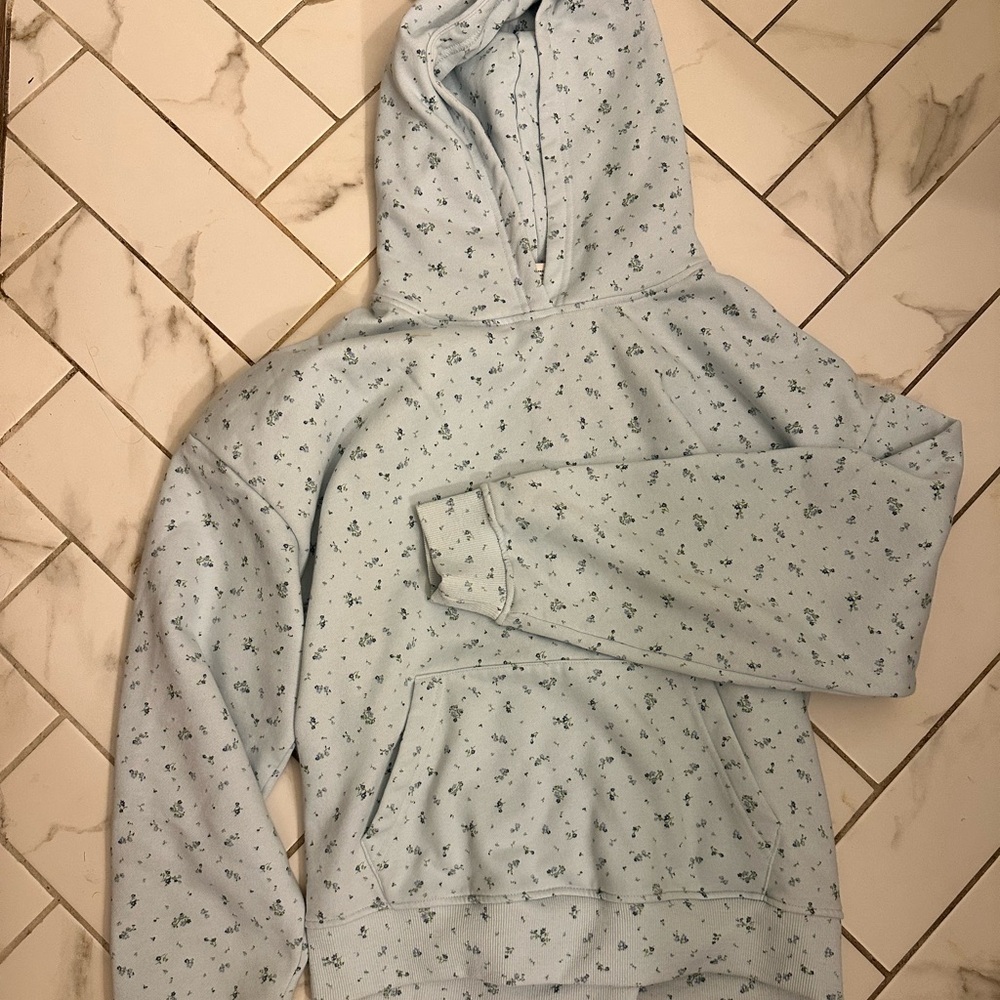 demetra by aeropostale Light Blue Floral Hoodie